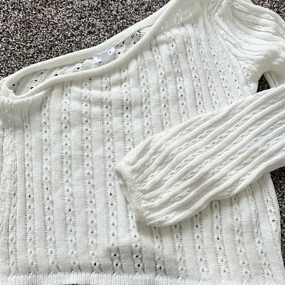 White One Shoulder Sweater - Picture 2 of 4